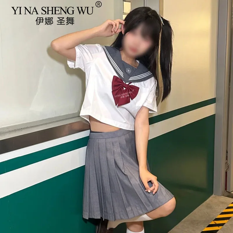 Wholesale Gray White Short/long Sleeved Top Cosplay Sailor Suit Student School Japanese Korean College Style Clothes JK Uniform