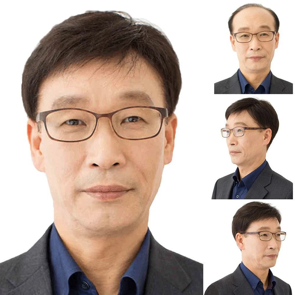 

Short Natural Black Straight Human Hair Wig For Less Or No hair Male Men Comfortable And Breathable Silk Top Wigs Average Size
