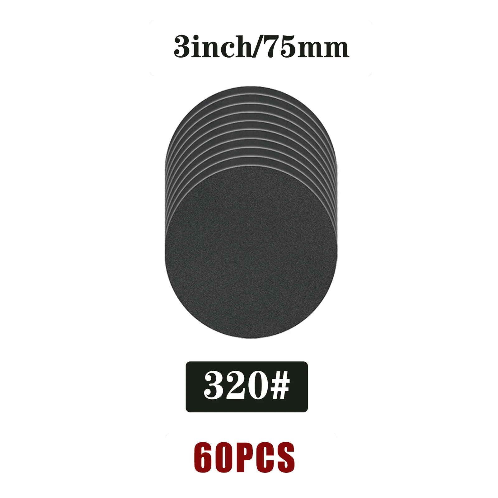 60 Stück 75mm Nass-Trocken-Schleifscheiben mit Klettverschluss, 3 Zoll Schleifscheiben für Exzenterschleifer, Schleifpapier-Pads