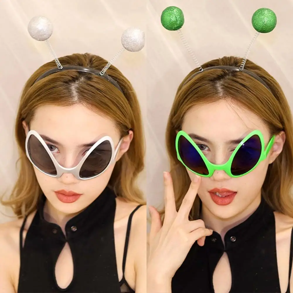 1Pc Fashion Holiday Dance Sun Glasses Men Women's Multicolor Frame Exaggerated Funny Sunglasses Alien Cool Disco Glasses Goggles