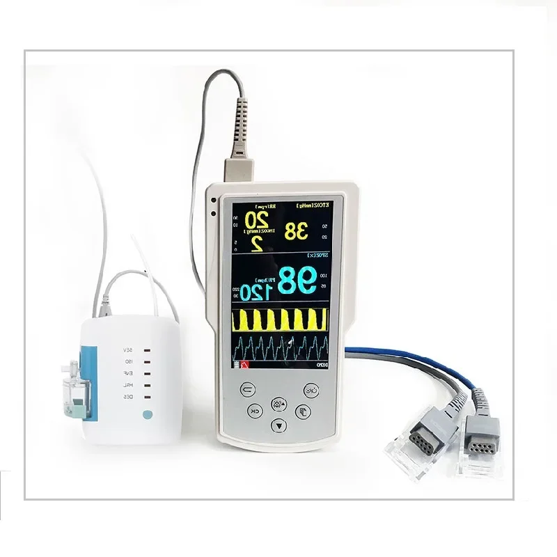 

Cheap price portable capnography Gas Analyzer monitor with spo2 monitor,SpO2 with Gas analyzer