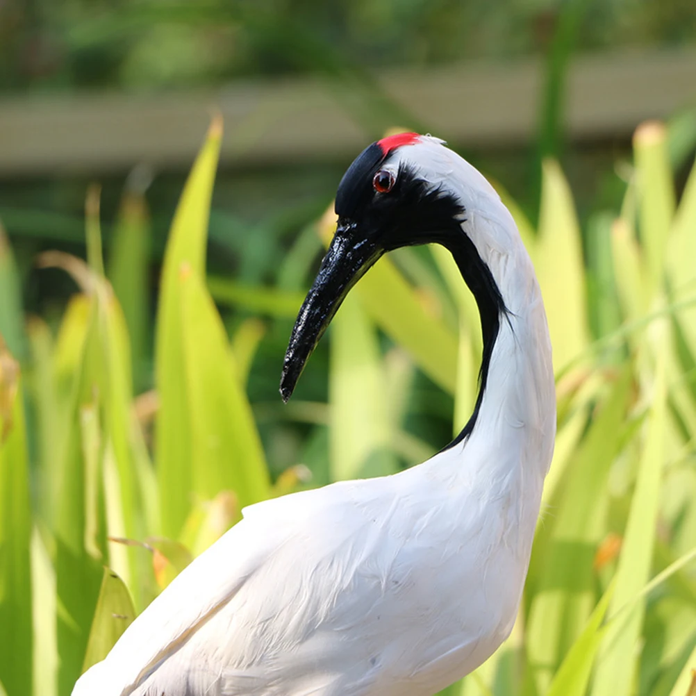 

Red Crown Crane Ornament Eco-Friendly Bird Decor Desktop Adornment Artificial Simulation Bird For Home Office Decoration