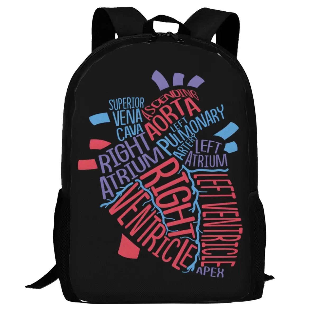 

Anatomical Hu He Cardiology Medical Cardiac Nurse Backpack Daypack Large Capacity BookBag School Bag Shoulder Bags for Men Women