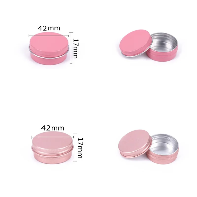 

200pcs 15ml Empty Round Mini Pink Metal Tin Box Soap Wax Cosmetic Box Rose Gold Aluminum Tin Can Containers with Lids