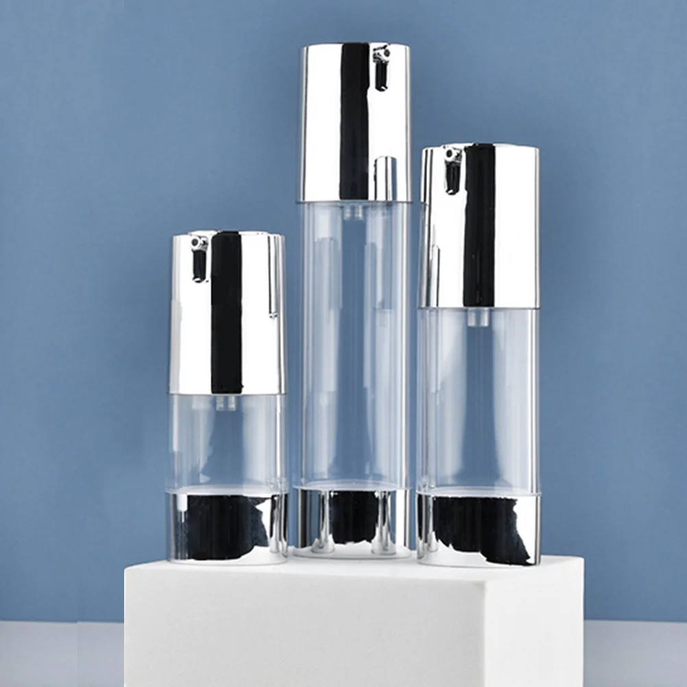 

3Pcs Airless Lotion Bottle Containers with Pumps Design for Travel Skincare Containers Airless Pump Bottles