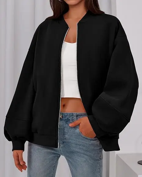 Autumn Winter Women Gray Jacket With Hood Long Sleeve Big Pocket Zipper Jacket Coat Woman Loose Casual Outerwear Coat Tops