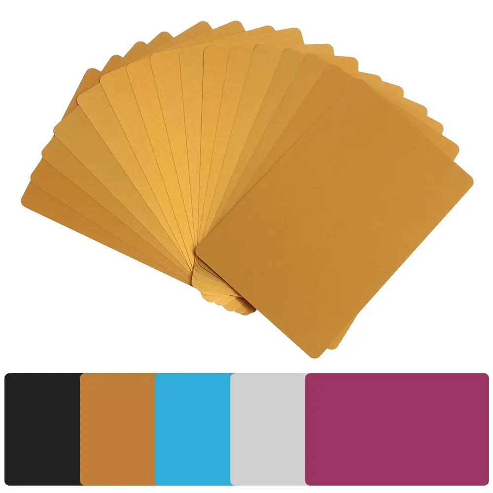 

50 Pcs/Set Office Supplies Laser Engraving Aluminum Name Cards Blank Metal Carte Business Card