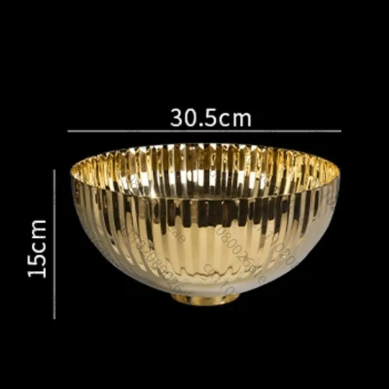 Tainless Steel Oversize Serving Basin, Vertical Striped Decor Bowl For Banquet, Household Salad And Seafood Platter