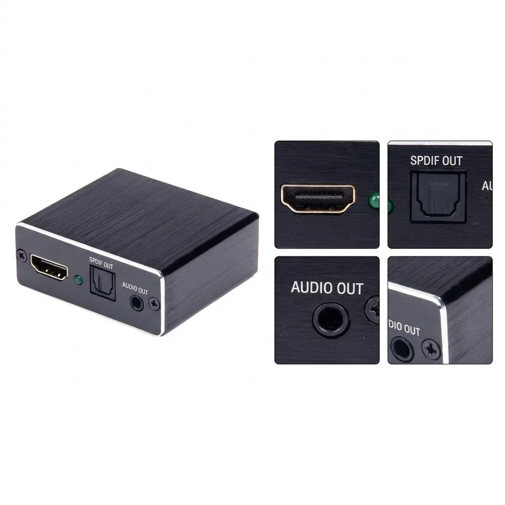 4K Audio Extractor With Optical SPDIF And 3.5mm Output 5.1 Channel Decoder For PC Game Console System