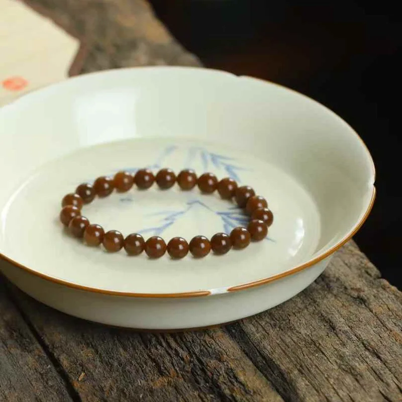 

Натуральная цепочка поставок Hetian Qie Mo, старый материал, полностью красные сахарные бусины, круглый нефрит, гладкий браслет Wit