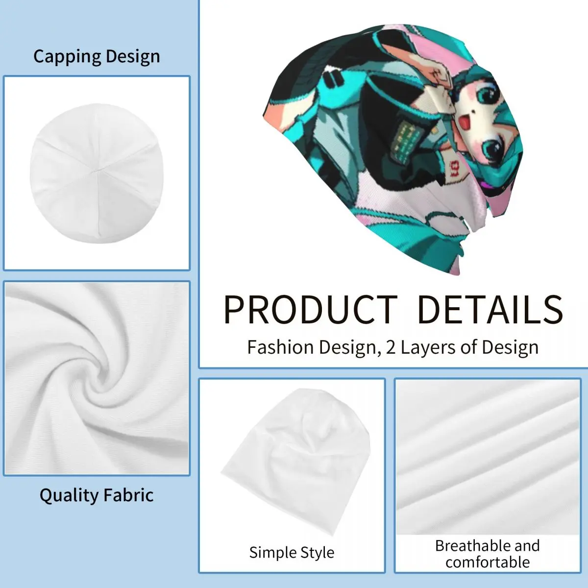 Männer Frauen Hatsune Miku Chemo Slouchy Beanies Outfits Herbst Winter Kopfbedeckung Motorhaube Strickmütze Geburtstagsgeschenke Idee