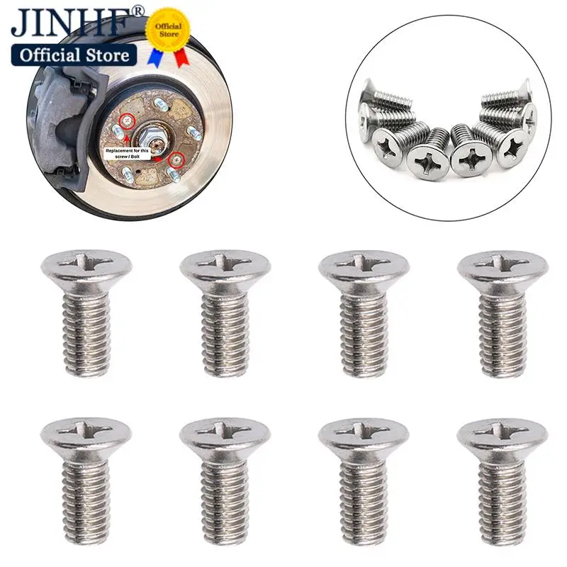 4/8Pcs M6*14 Brake Rotor Mounting Screw Set for Honda Acura Accord Civic 93600060140H 304 Stainless Steel Car Accessories