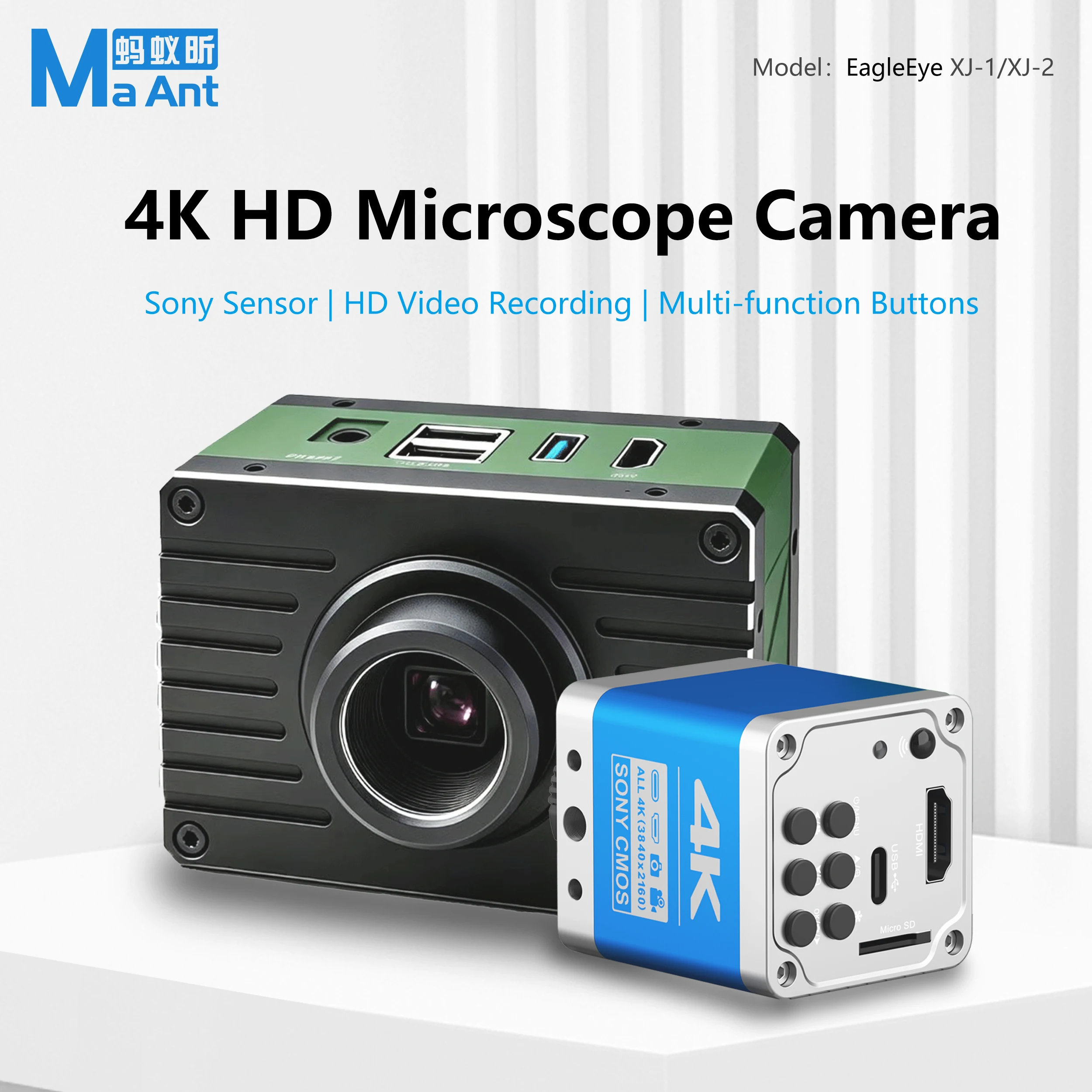 4K Microscope Camera Sony Sensor - MaAnt XJ-2, caméra de microscope 4K