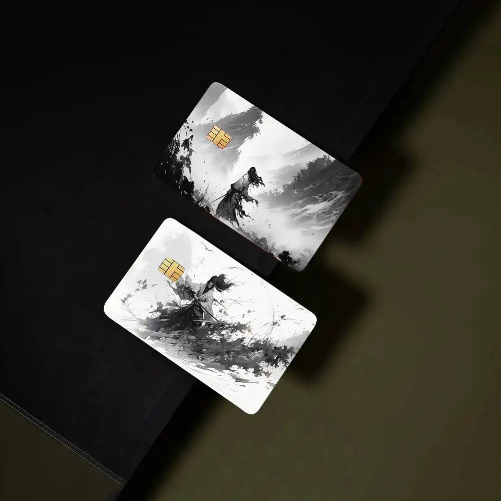 Ancient Style Martial Arts Card Sticker Cartoon Art Credit Card Skin Anti Scratch Bank Debit Card Decal