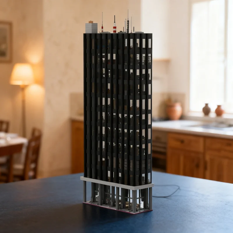 

9736 деталей MOC: Огромный небоскреб с полным интерьером, модульная модель городской улицы, строительные блоки, креативный подарок, DIY-декор для взрослых