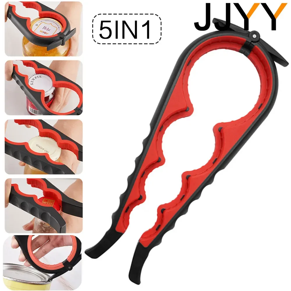 JJYY 5 In1 Jar Opener Easy Grip Bottle Opener Twist Off Lid Quick Opening Cooking Everyday Use for  Bottle Caps, Can Lids