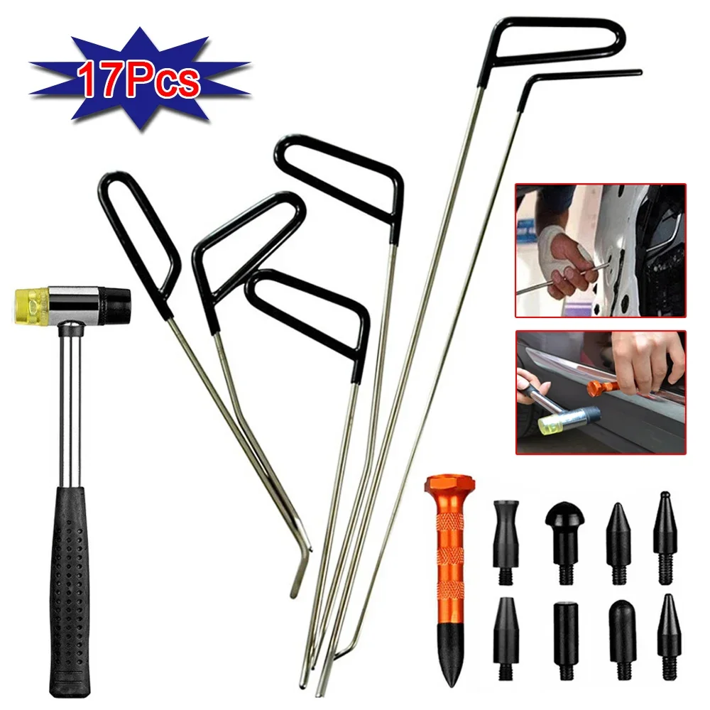 

Car Dent Repair Remover Rods Tools Auto Body Sheet Metal Paintless Dent Removal Crowbar Kit car dents Hail Damage Removal