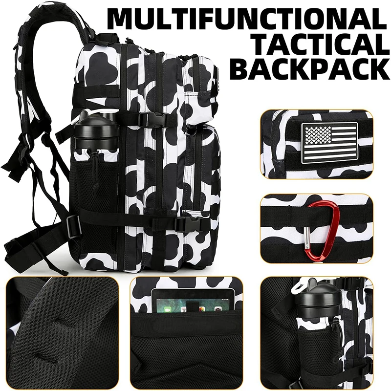 Imagem -04 - Mochila Tática Impermeável com Bolso Garrafa Outdoor Caminhadas Pack Escalada Mochila Camping Bolsa 45l