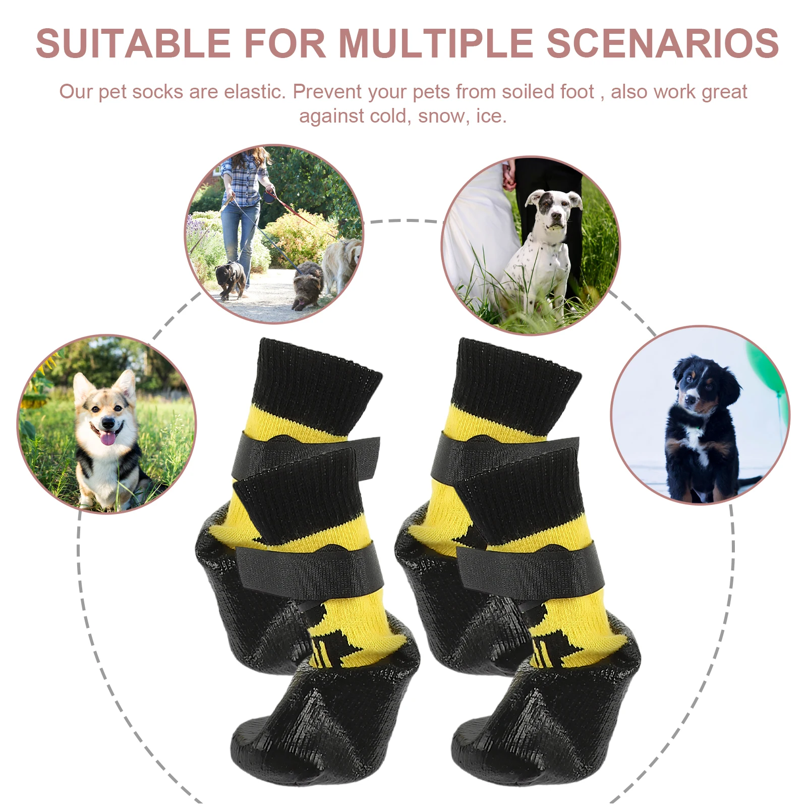 

Waterproof Dog Shoes Washable Socks to Prevent Scratching for Puppies Dogs Doggy Grip Portable Paw Covers