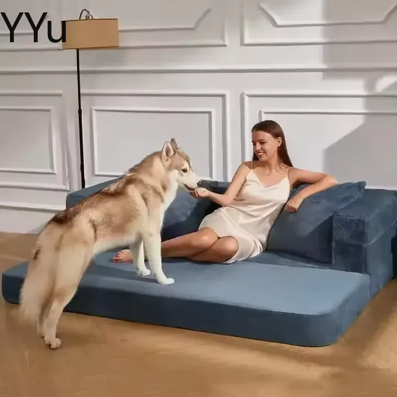 for Modern Hybrid Floor Sleeper Sofa Pet Mattress Thick High Density Resilient Sponge Double Dog Bed Multifunctional
