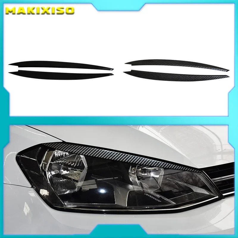 For VW GOLF 7 7.5 VII MK7 MK7.5 GTI 2013-2017 Headlights Eyebrow Eyelids Stickers Trim Cover Accessories Body Kit