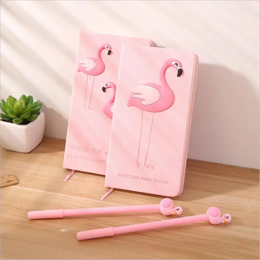 pink-flamingo-notebook-set-l0128-student-gift-creative-heart-design-memo-diary-notebook-storage-box-family-organization-supplies
