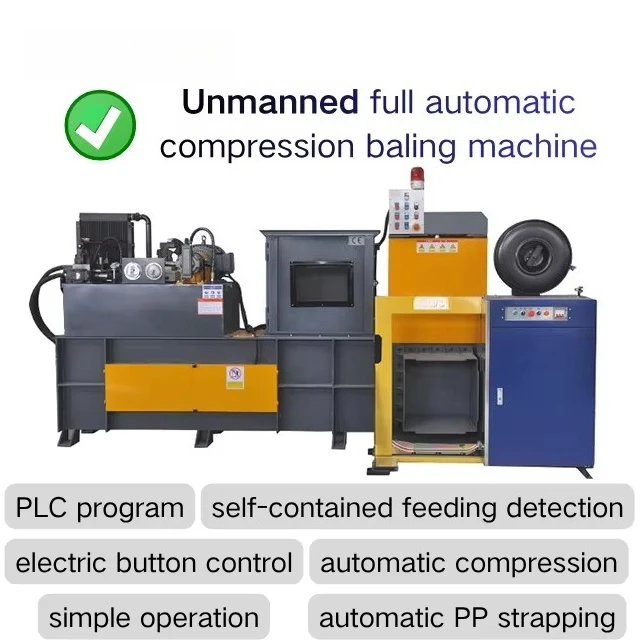 Hydraulic Full Automatic Small Horizontal Compressor Machine for Paper Plastic Film Textile No-Woven Fabric Sanitary by PP Strap