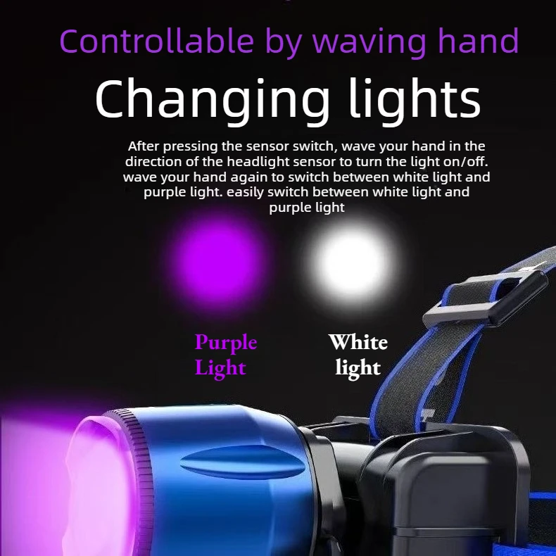 2026 New Dual Source Sensor Head Light Motion Control For Mining Inspection Outdoor & Phone Power Supply