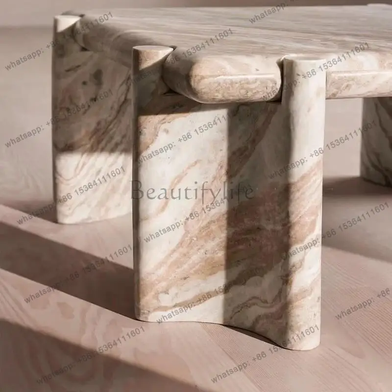 yj58 Modern Minimalist Marble Coffee Table, Creative Luxury Design Natural Stone, Heat & Scratch Resistant, Customizable