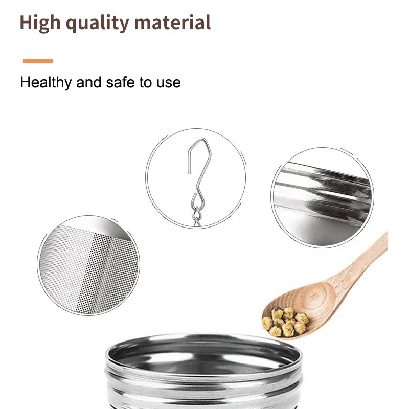 304 Infuser teh Stainless Steel, saringan daun bumbu Herbal teko dapat digunakan kembali jala Filter kreatif aksesoris dapur rumah
