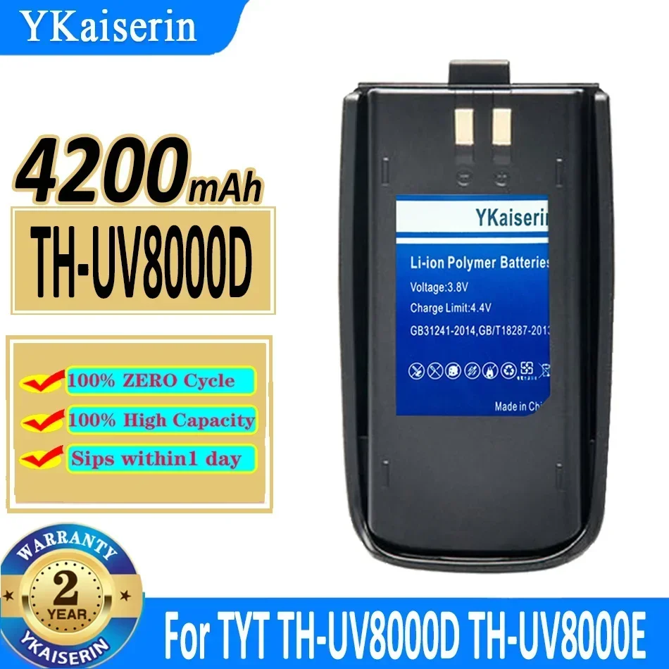 4200mAh YKaiserin Battery THUV8000D For TYT TH-UV8000D TH-UV8000E UV8000E TC-8000 TC-8000V Radio UV8000D Walkie Talkie Bateria