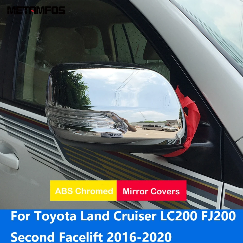 

Rearview Side Wing Door Mirror Cover Trim For Toyota Land Cruiser J200 LC200 2nd Facelift 2016-2019 2020 Chrome Car Accessories