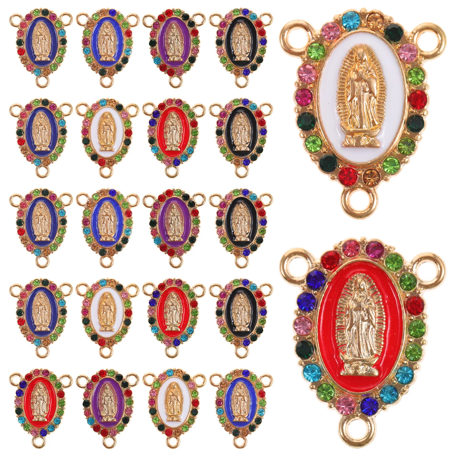 

24Pcs Safe to Use Mary Pendants Charms for Necklace Earring Keychain Bracelet Mary Link Charms DIY Jewelry Accessories