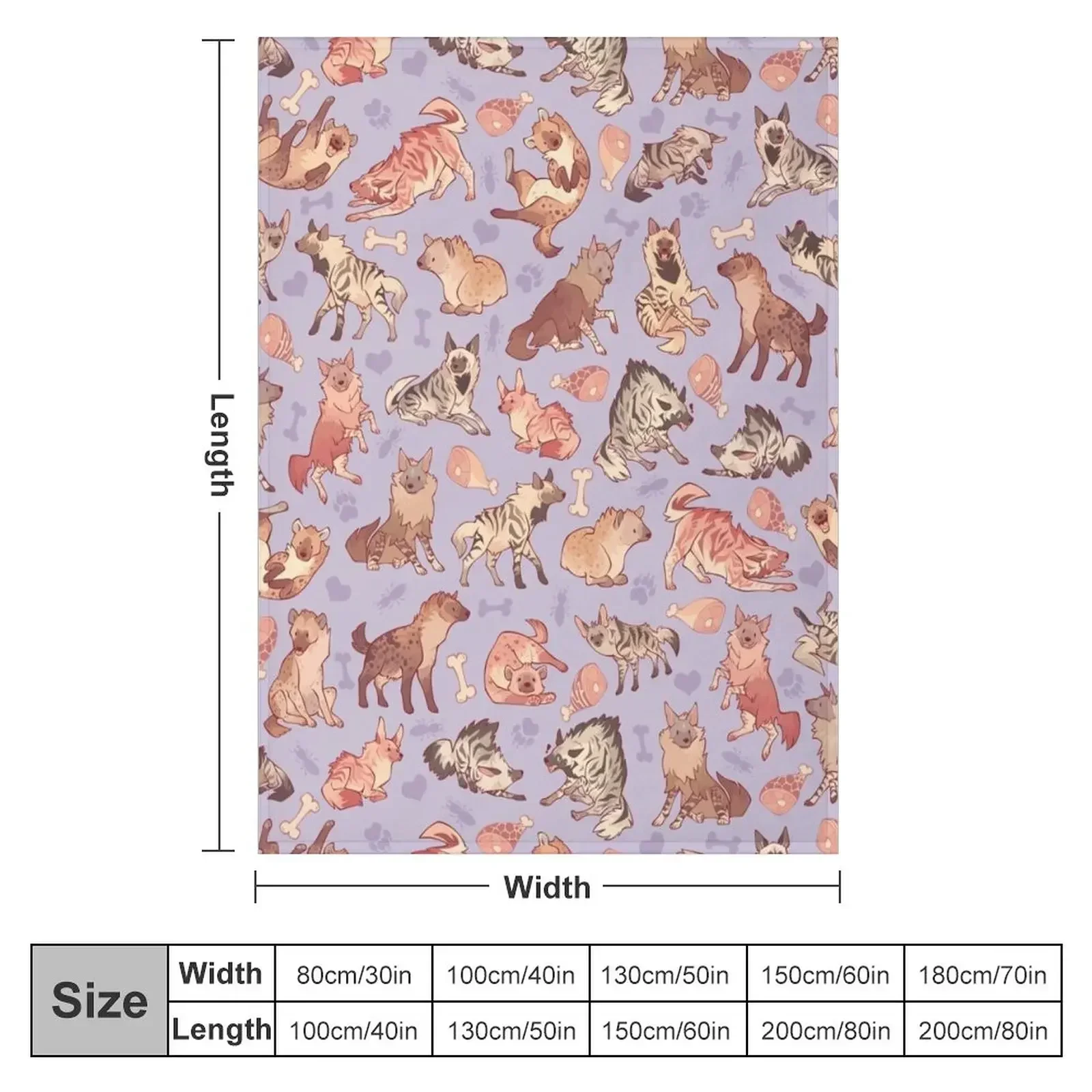 Hyenas in lavender Throw Blanket Nap sofa bed Decorative Throw Blankets For Baby Blankets