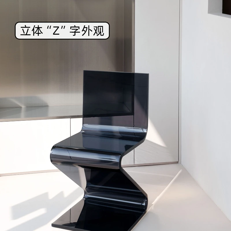 Chair/Simple Designer Dining Z-Shaped Acrylic Seat  Model Room Chair Artistic