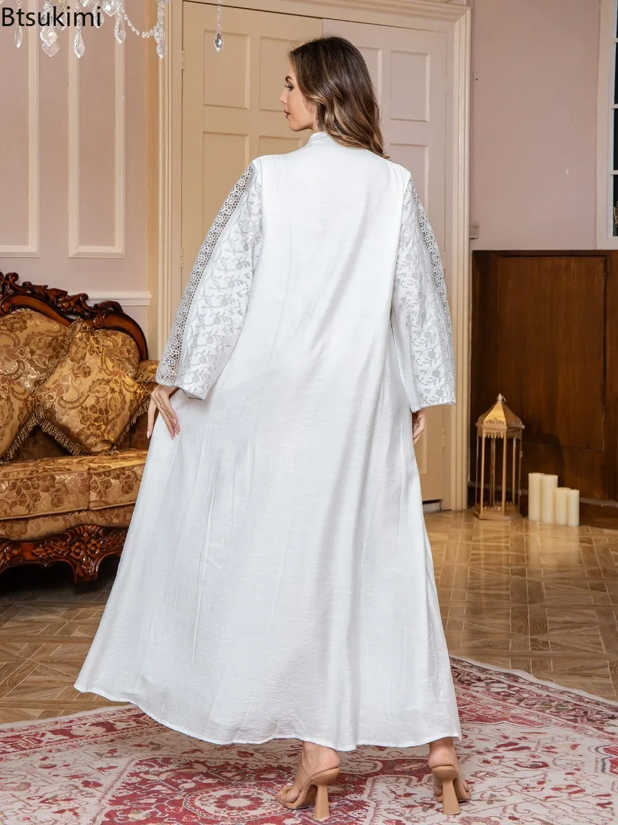 New Muslim Women's Clothing Ramadan Robe Middle Eastern Elegant Embroidery Abayas Dubai Party Dress Saudi Arabian Vestidos Femme