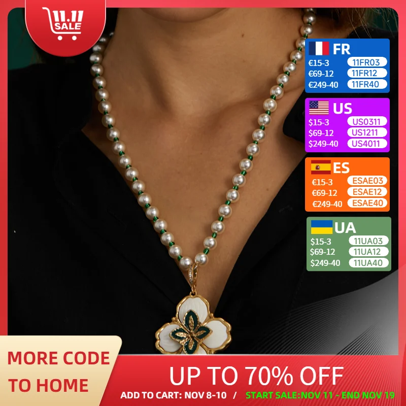 

Vintage Pearl Necklace Freshwater Clover Luxury Premium Quality Hypoallergenic Designer Gold Color For Woman High Quality 2025