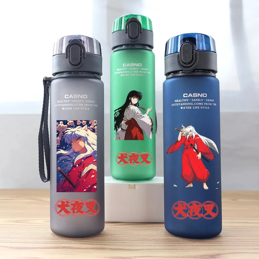 560ML Inuyasha Red Green Blue Black Plastic PcLeak Proof Resistant Outdoor Camping Portable Travel Sports Water Cup Sesshoumaru