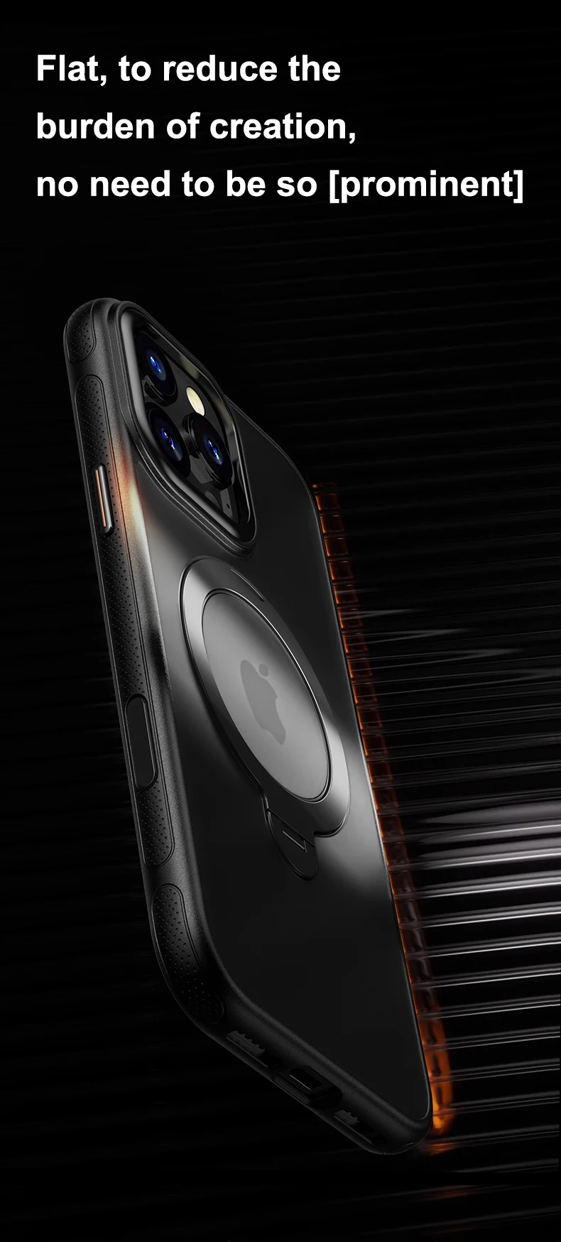 360 ° Drehen Sie die magnetische Halterung der Handyhülle für iPhone 17, 16, 15, 14, 13, Pro Max, transparente, mattierte, stoßfeste Handyhülle – Detail 5