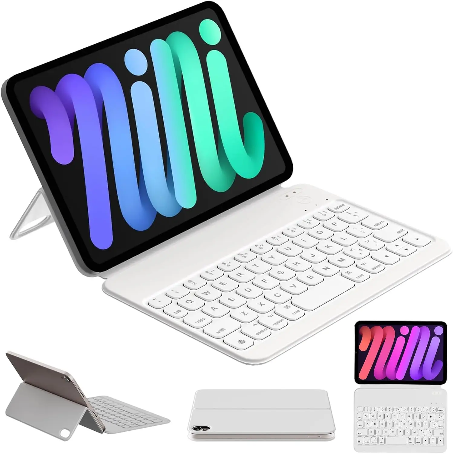 

Keyboard Case for iPad mini 7th (A17 Pro,2024)&6th (2021) 8.3-inch, Ultra Slim Folio Type of Keyboard,Magnetic Protective Cover
