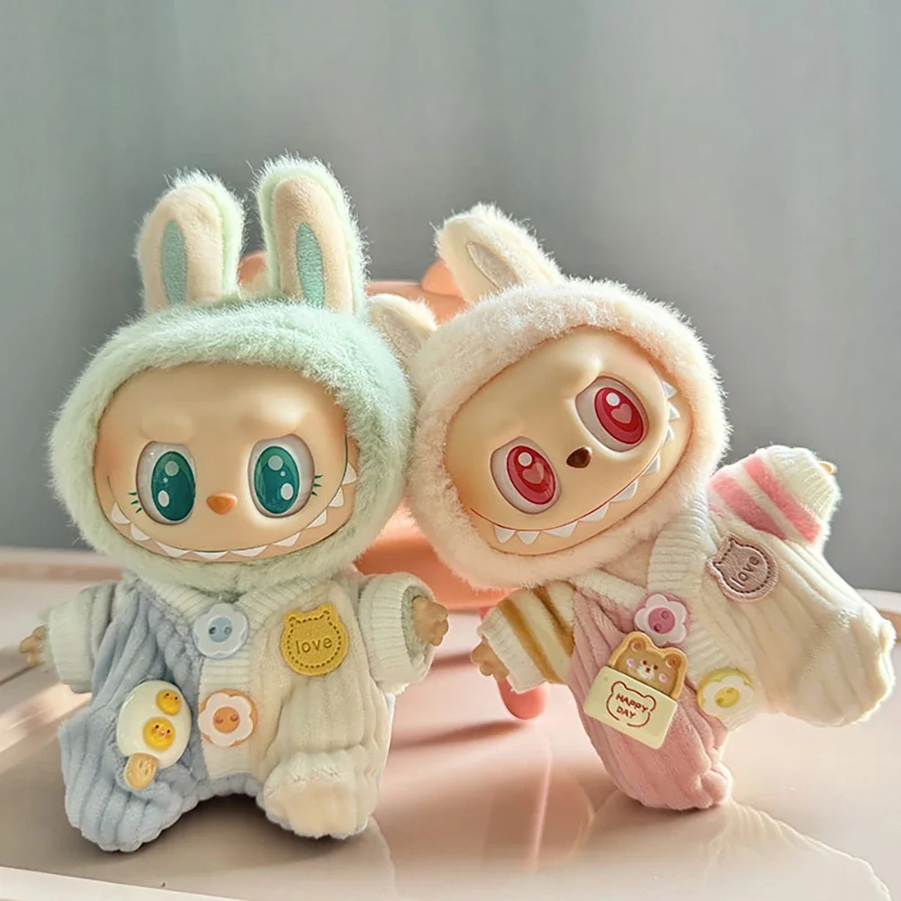 For 17cm Labubu V2 Doll Clothes Baby crawling suit Labubu Clothes Ropa Labubu