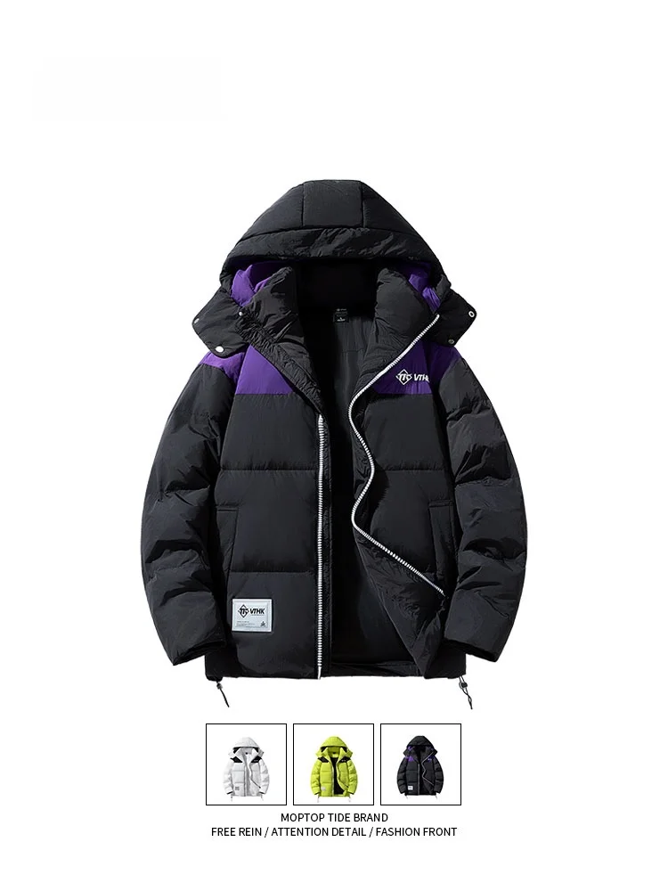 

Мужская пуховая куртка MMOPTOP90: теплая, повседневная, свободного кроя, с капюшоном, защита от холода, модный молодежный стиль