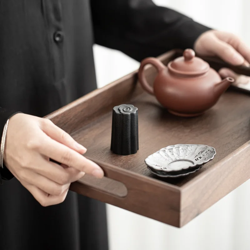Ceramic Black Pottery Cover Purple Clay Pot Cover Holder Kung Fu Tea Utensils Tureen Decoration Teapot Lid Rest Pad Small Shelf
