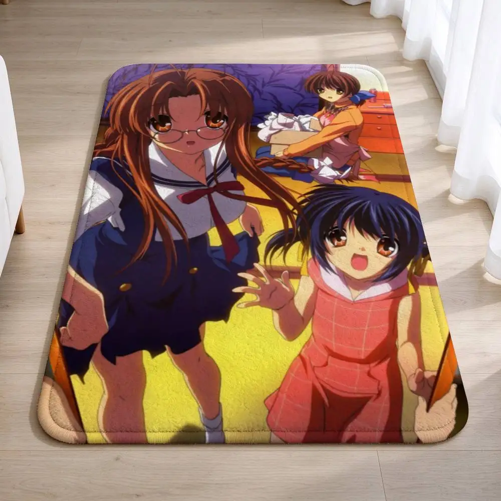 Nagisa Anime C-Clannad After Story Short Plush Bathroom Door Mat, Hallway Decor Rug, Home Entry Welcome Floor Mat