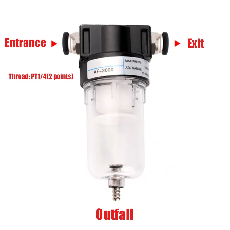 Procesador de fuente de aire 1/4 AF2000-02, filtro de bomba de aire, separador de agua y aceite, componentes neumáticos, compresor de aire AF2000