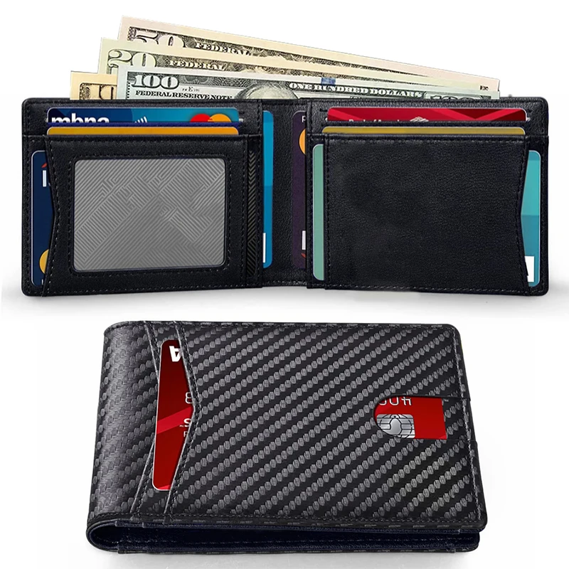 Rfid Carbon Fiber Airtag Herren-Geldbörsen, Kreditkartenetui, Geldbörse, minimalistische Geldbörse für Herren, schmale schwarze Geldbörse für Air Tag – Detail 9