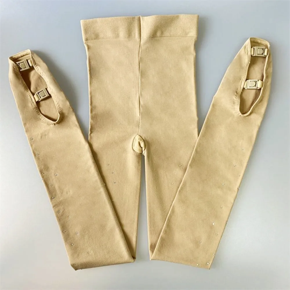 

Колготки для фигурного катания со стразами, гимнастические колготки для девочек, штаны для катания на коньках, тон кожи, трико, носки для катания на коньках для взрослых и детей