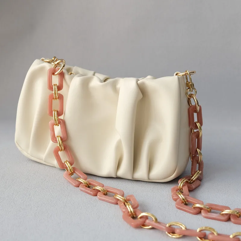 New Fashion Woman Bag Accessory Detachable Replacement Chain Candy Solid Square Acrylic Luxury Strap Women Shoulder Handle Chain