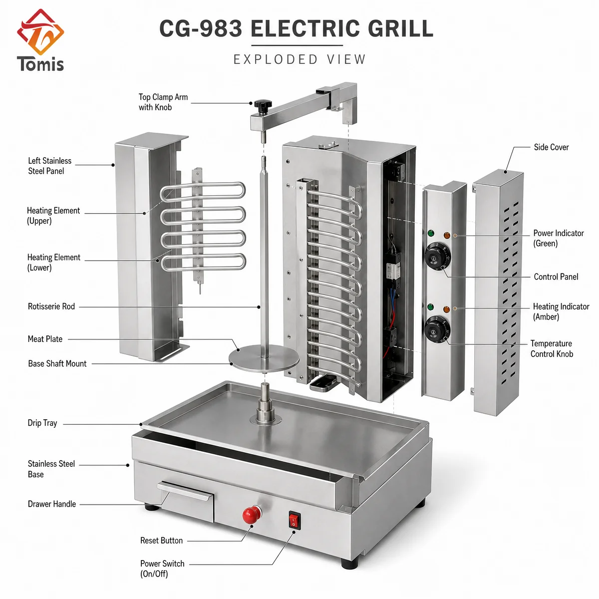 業務用電気式シャワルマ機メーカー。レストラン向けステンレス製 - Kebab Shawarma Machine のレビューと価格