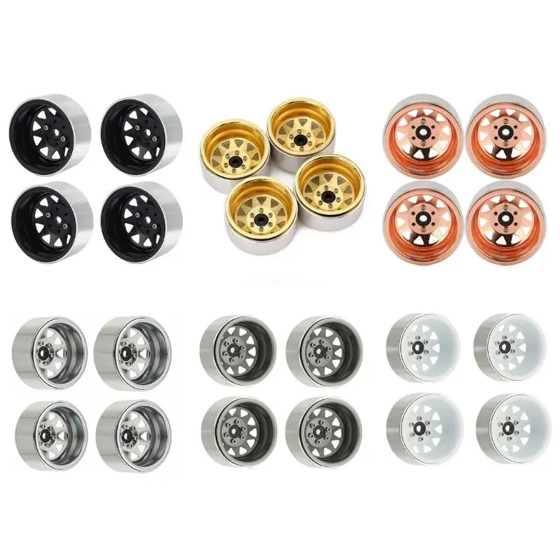 

4pcs/set Metal Wheel Rims for 1/10 Remote Control Crawlers Durable and Stylish Dropship